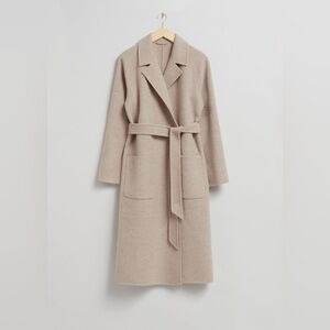 & other stories beige belted wool coat, size small, never worn
